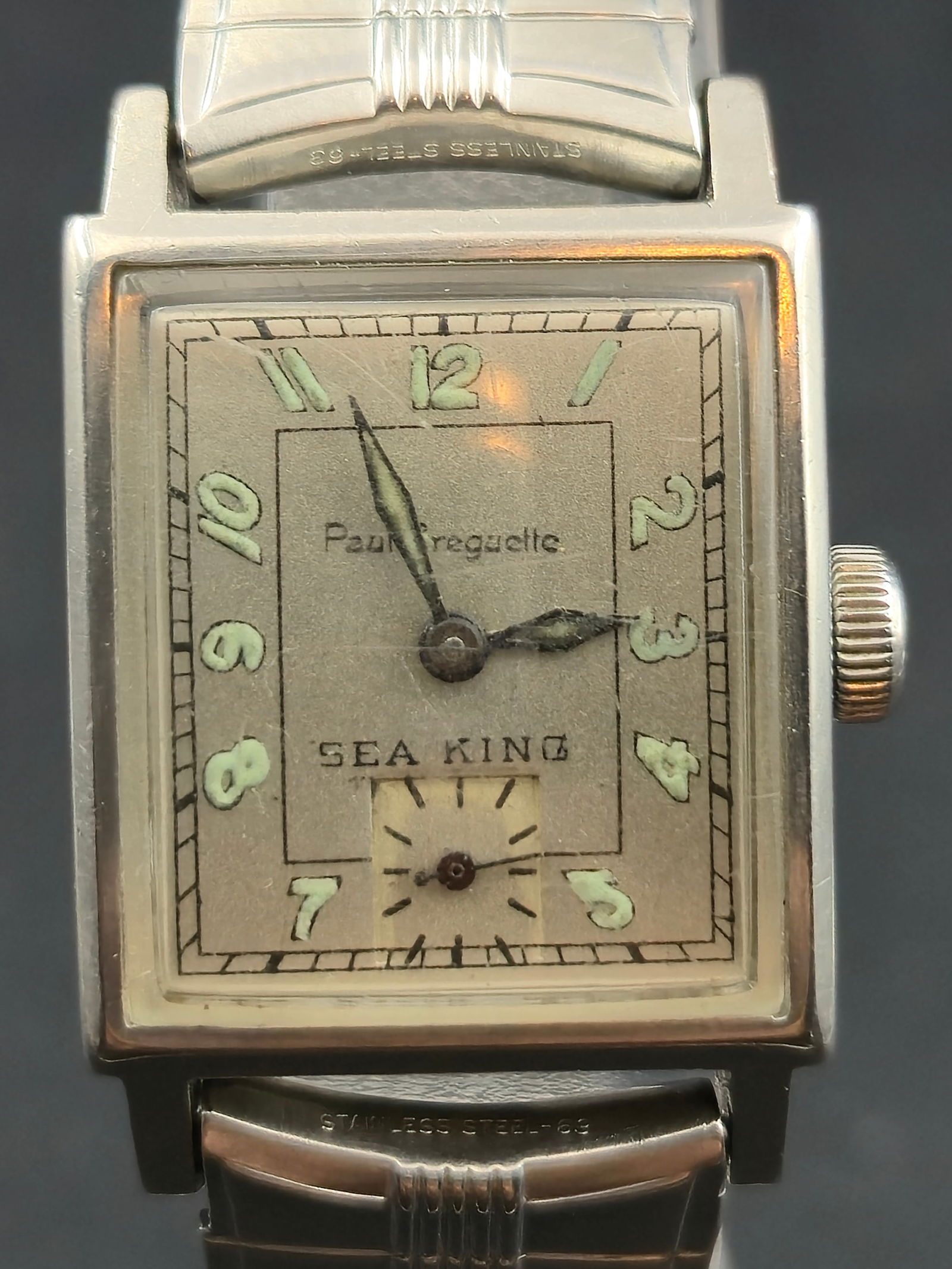Paul Breguette Sea King Wristwatch 1950s Stainless Steel 17 Jewel Swiss (1 of 11)