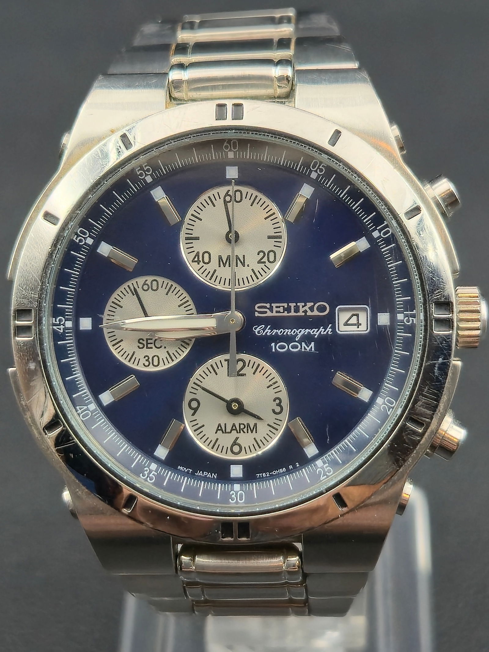 Seiko “Blue Chrono Alarm” 7T62-0FY0 Quartz Chronograph 40 mm (2000s, Box & Papers) (1 of 11)