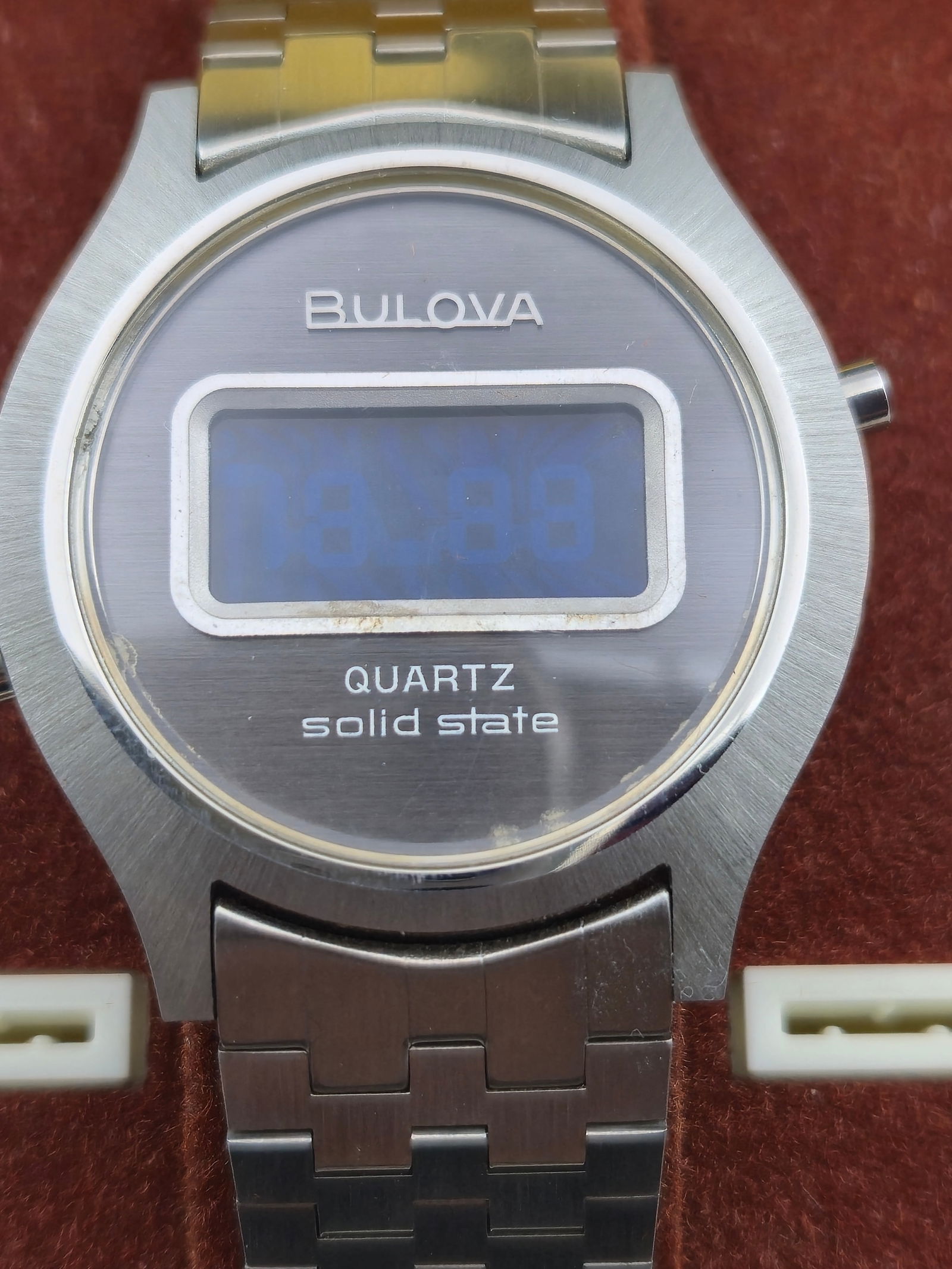 Bulova Quartz Solid State LED Digital Watch w/ Box – 1970s, Stainless Steel, Untested (1 of 10)