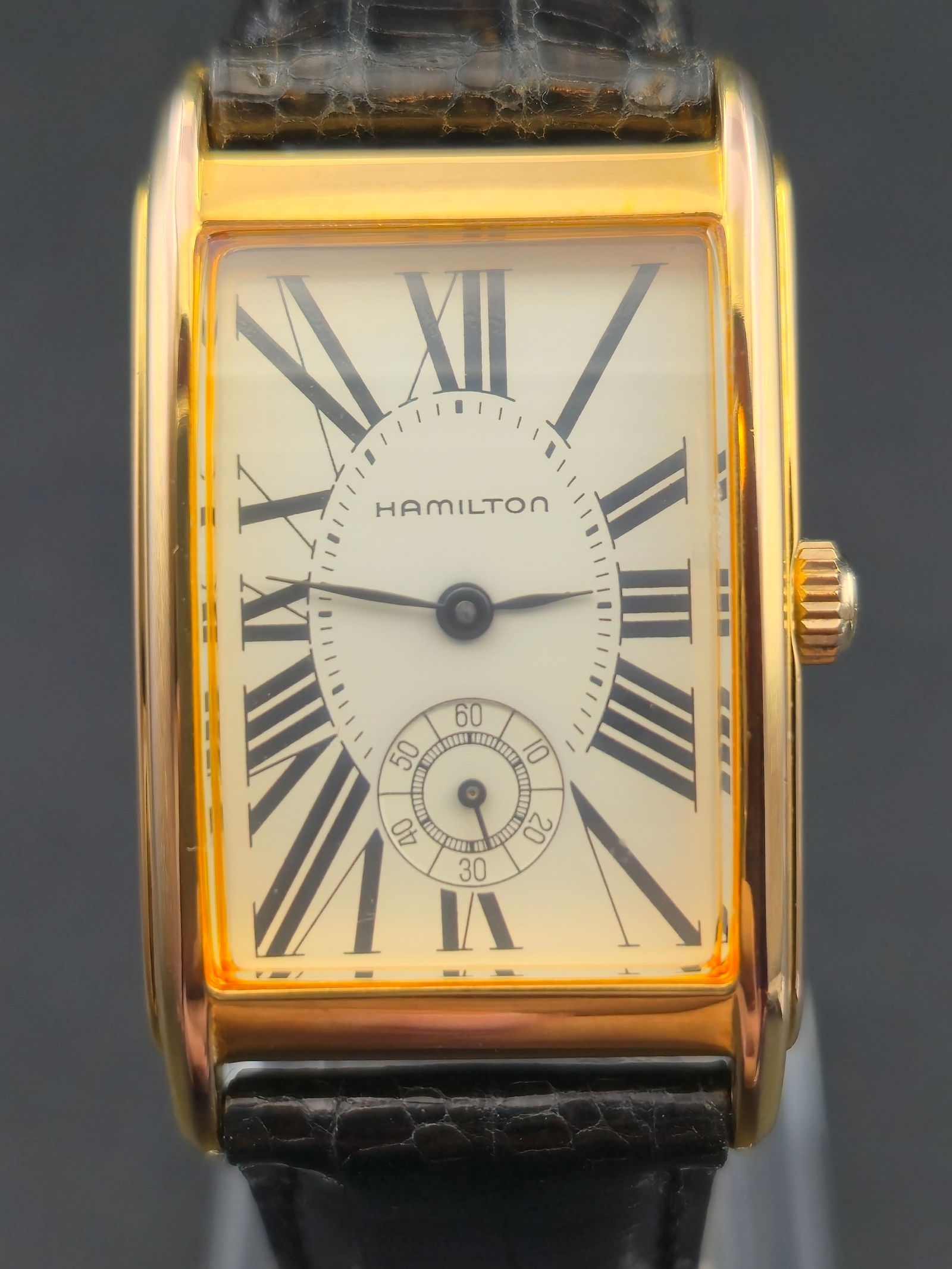 Hamilton Registered Edition Ref. 6160 Tank Quartz Watch 23 mm Gold Tone – Mint, New Battery, Box (1 of 13)