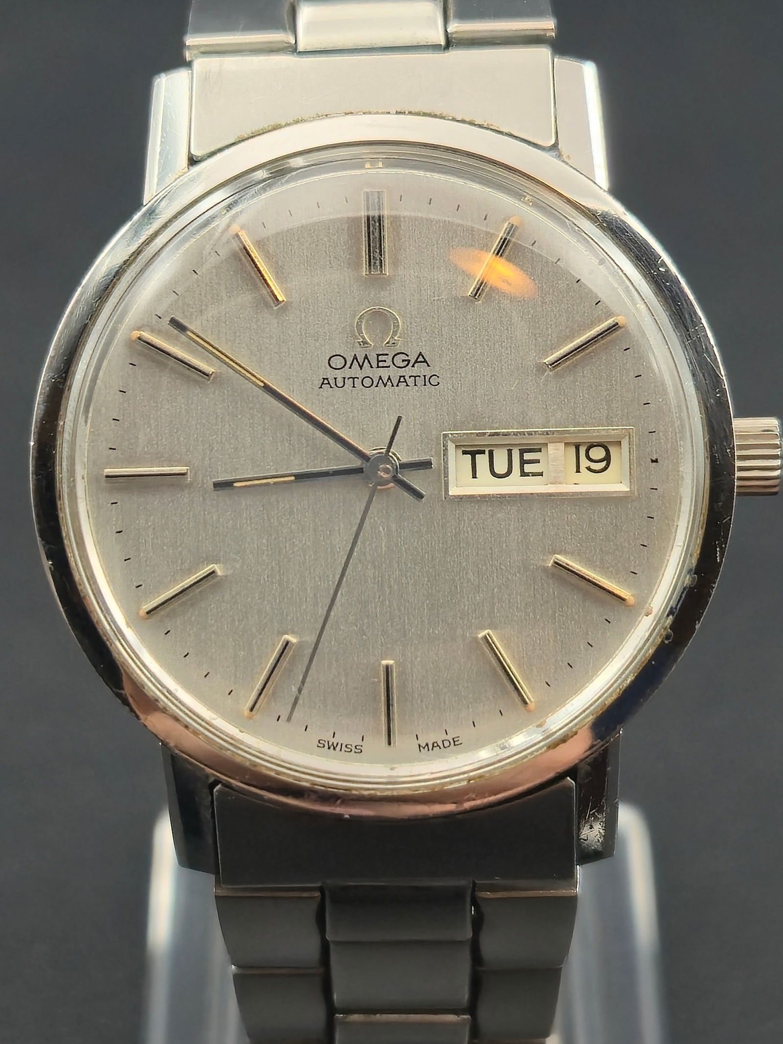 Omega Automatic Day Date 35mm Stainless Steel Cal 1020 Crosshair Dial 1973 (1 of 12)
