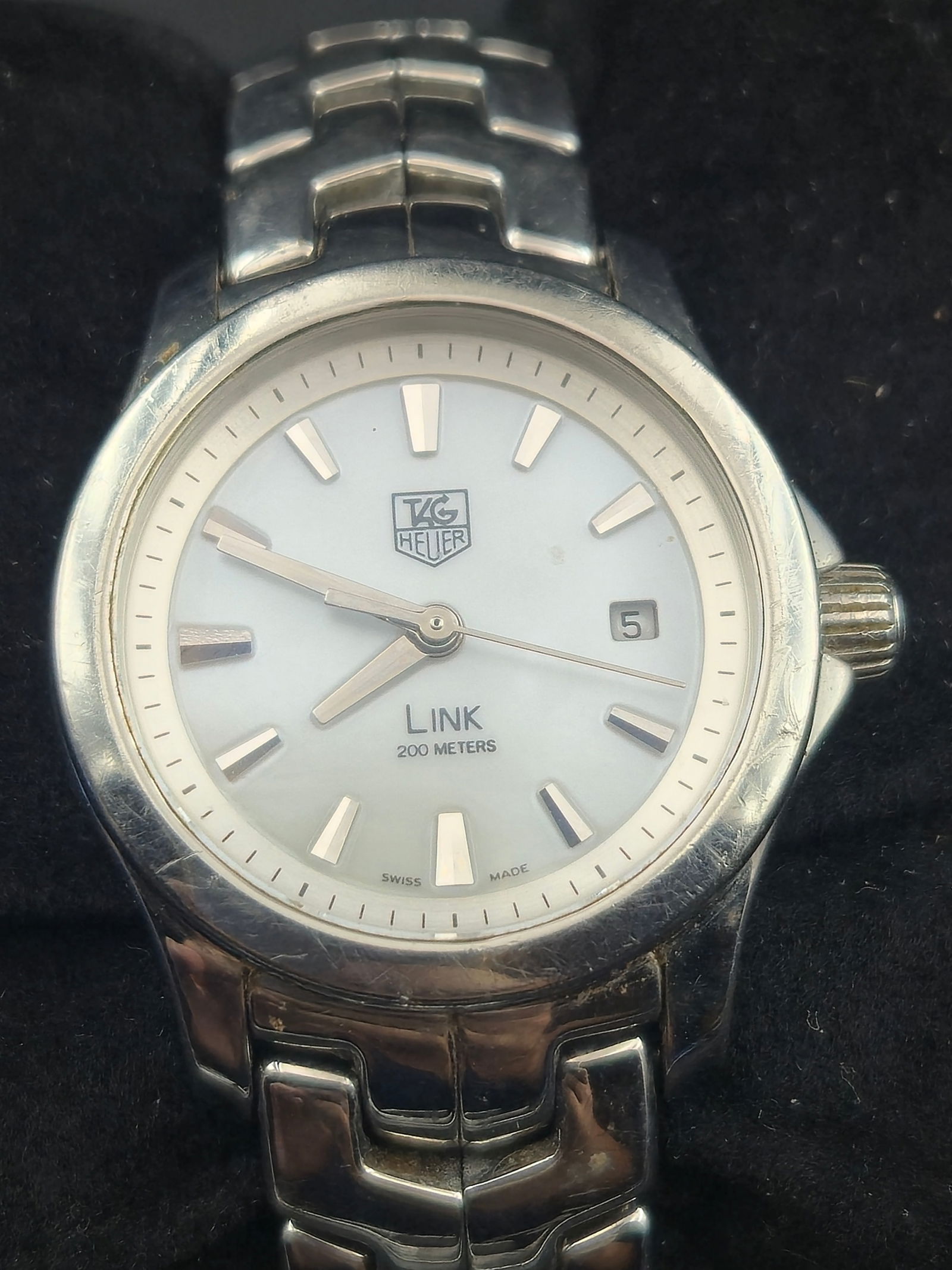 Tag Heuer Link WJF1310 26mm Stainless Steel White Dial Swiss Quartz Ladies Watch with Box (1 of 14)
