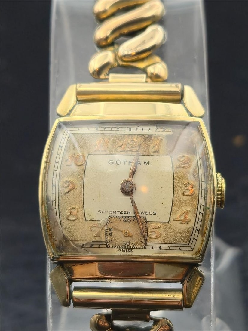 1940s Gotham 17J Tank Watch Engraved 25.5mm (1 of 12)