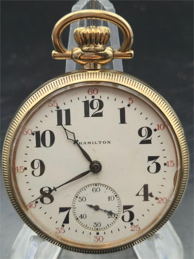 1924 Hamilton 974 16s 17J GF RR Pocket Watch (1 of 9)