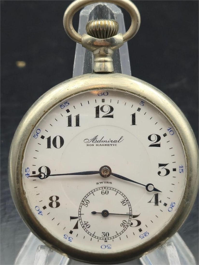 Admiral 7J Swiss Pocket Watch in Silverode Case (1 of 7)