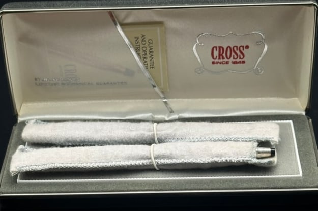 Cross Century Sterling Silver Pen & Pencil Set with Western Airlines Engraving in Box (1 of 8)