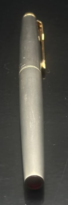 Vintage Parker 45 Flighter GT Stainless Steel Fountain Pen with Gold Trim (1 of 7)