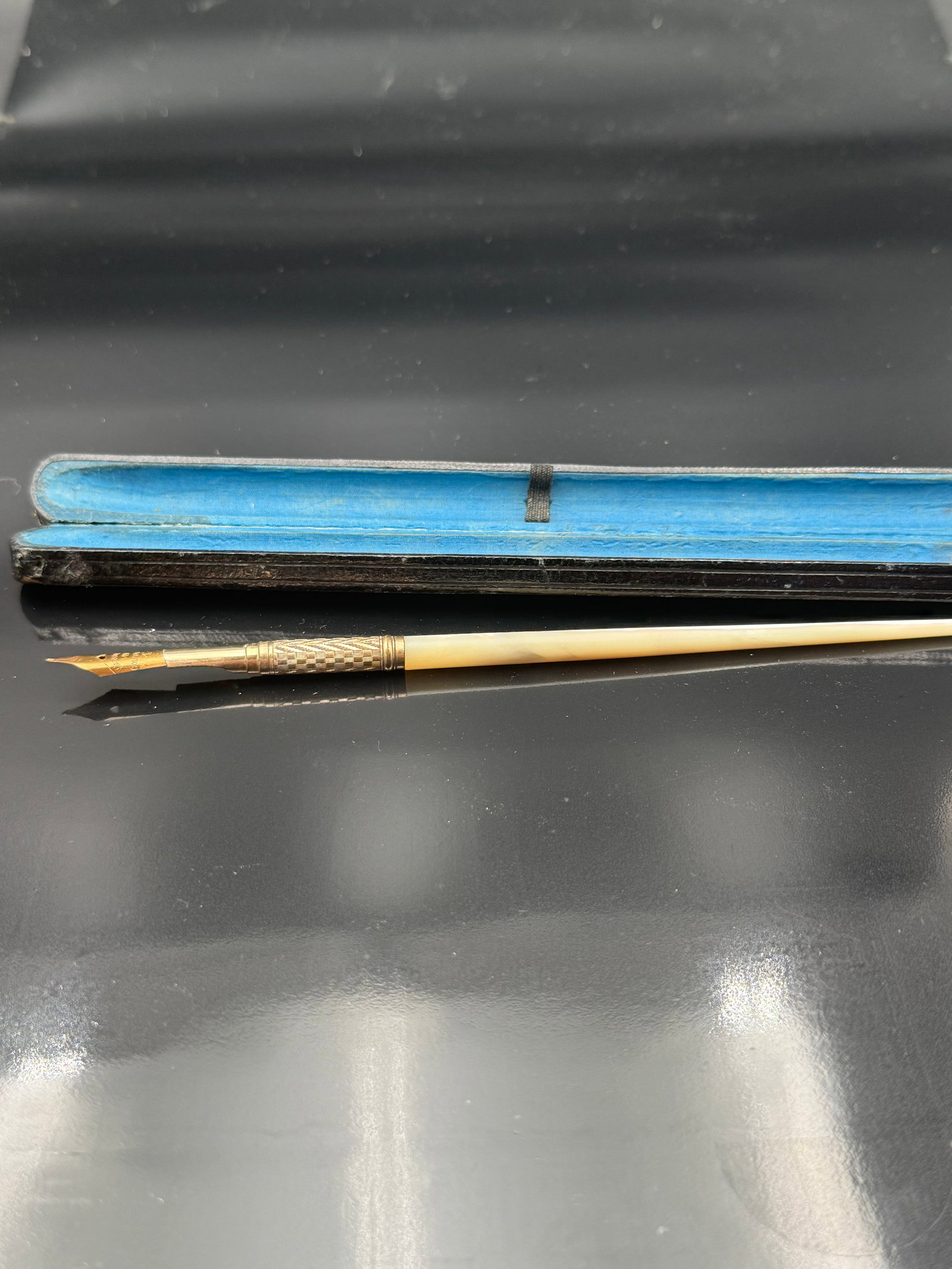 Antique 1880s Victorian Mother Pearl Dip Pen w/ Case: Antique 1880s Victorian Mother Pearl Dip Pen w/ Case Mable Tood nib