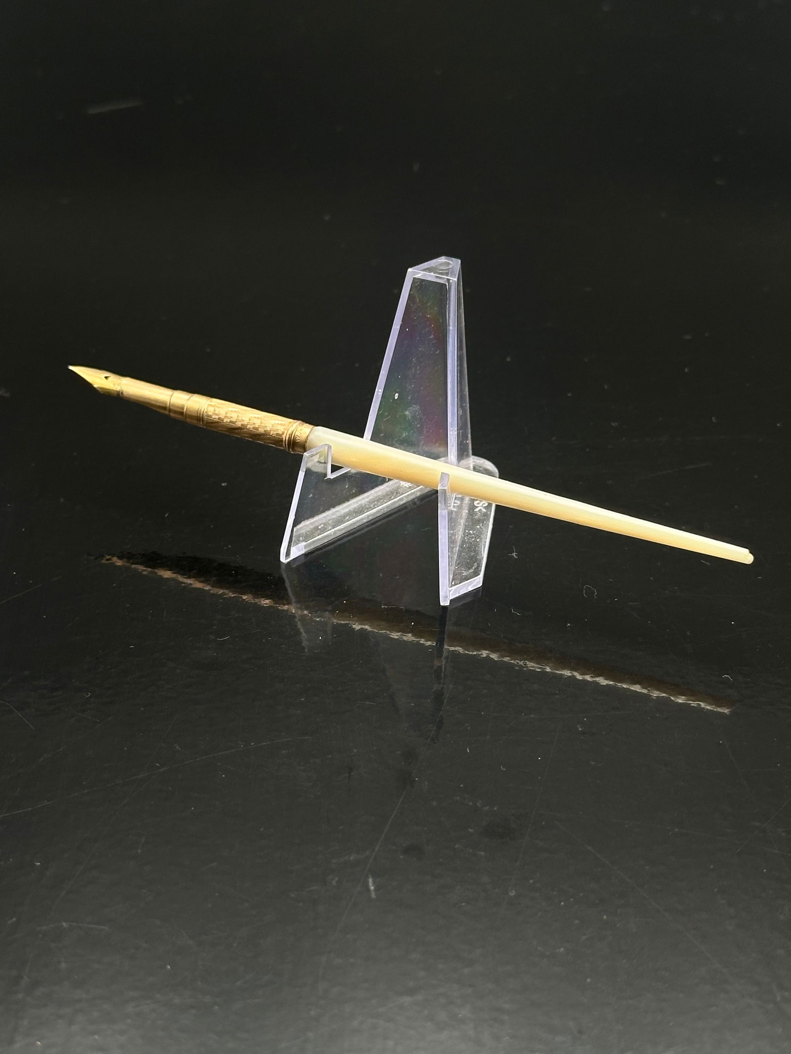 Antique W.S. Hicks Gold-Filled & Mother-of-Pearl Dip Pen, Late 19th Century (1 of 11)