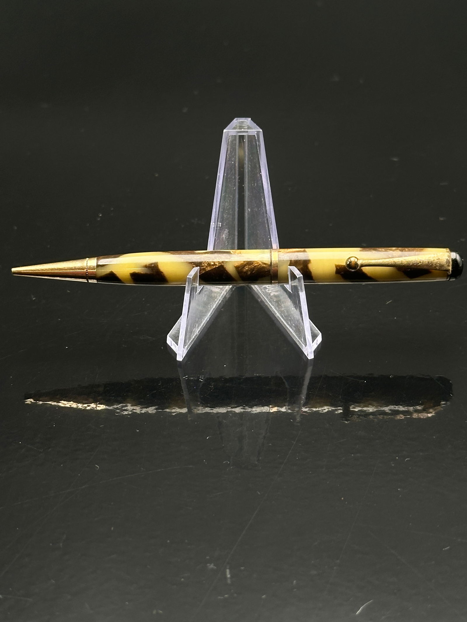 Vintage Parker Mechanical Pencil – Marbled Brown & Pearl Celluloid, 1930s Era, Gold Trim (1 of 7)