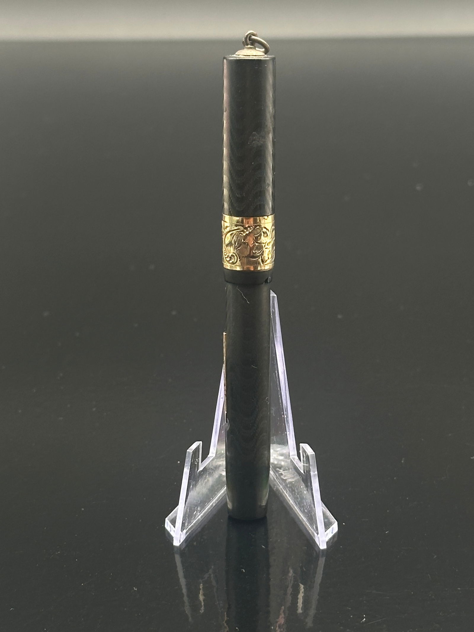 Edison No. 2 Eyedropper Fountain Pen – Gold Nib – Hard Rubber with Gold-Filled Cap Band & Ring (1 of 7)