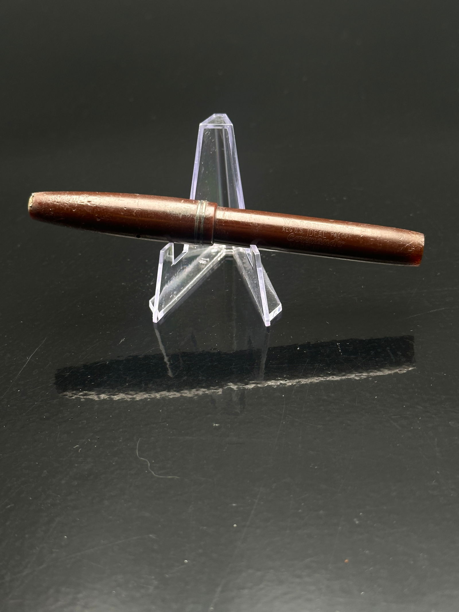 Vintage Waterman’s Ideal “Commando” Fountain Pen – Brown Barrel, 14K Gold Nib, Lever (1 of 8)