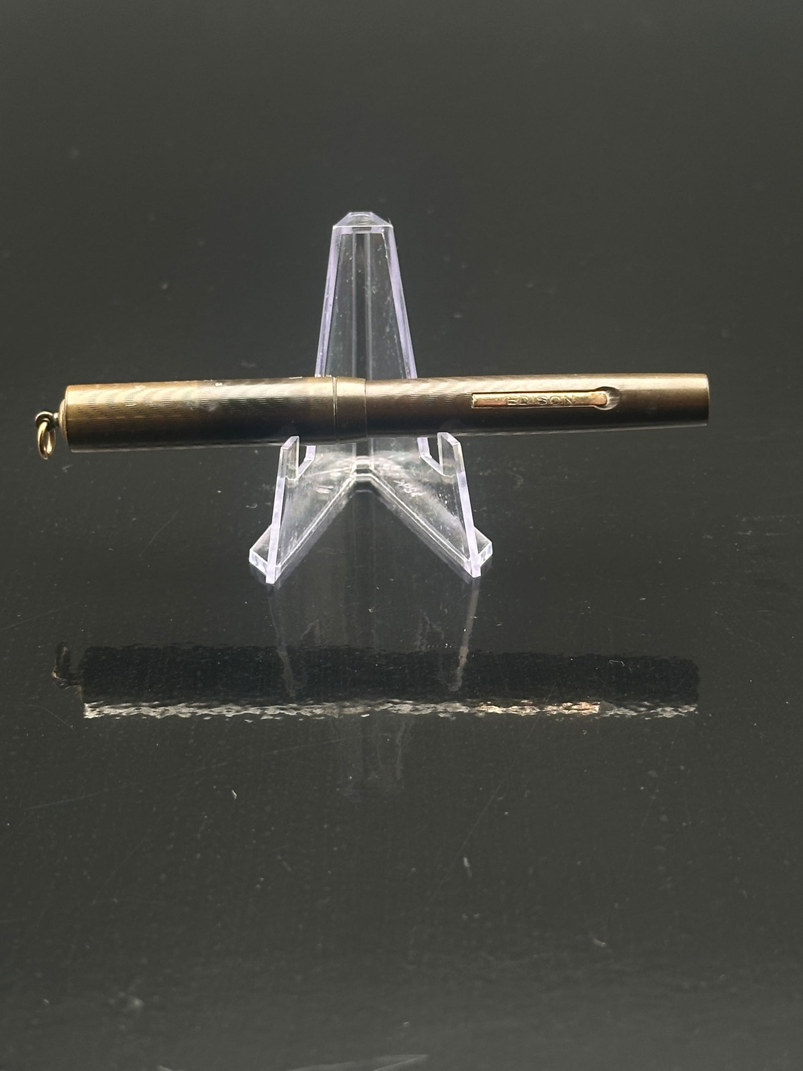 Antique Moore Fountain Pen – Brown Chased Hard Rubber with 14K Gold Nib (Ring-Top, USA) (1 of 7)