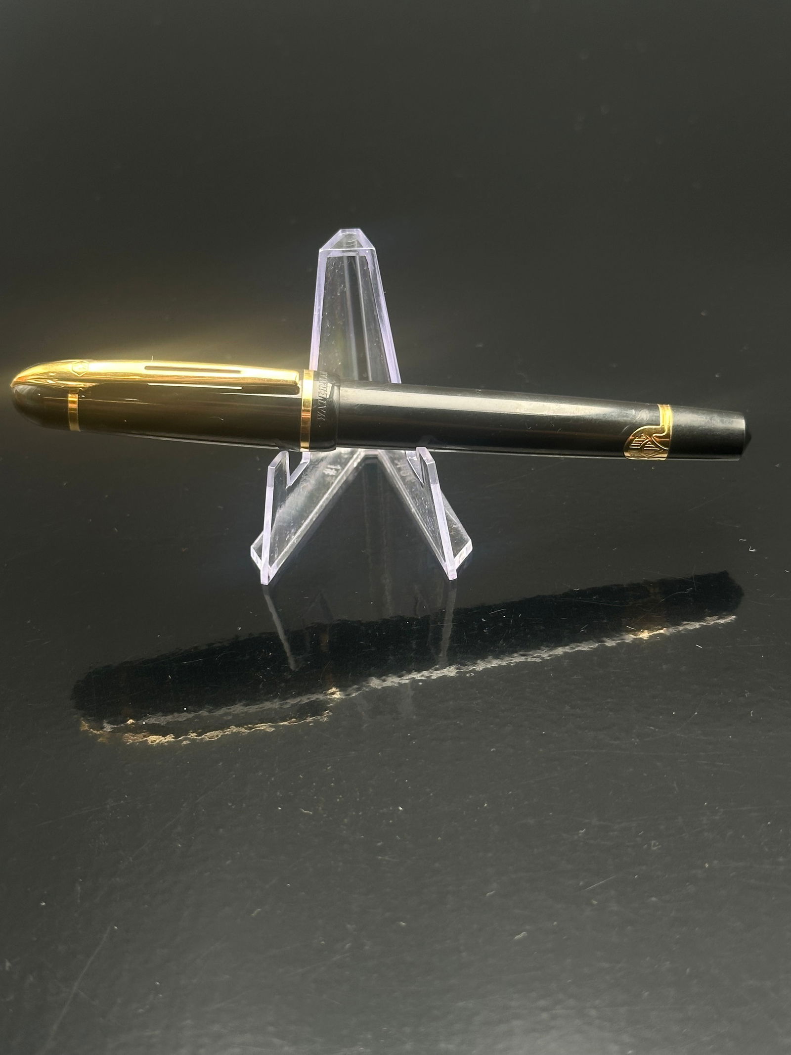 Waterman Paris Expert Fountain Pen – Black Lacquer with Gold Trim & Two-Tone Nib – Made in (1 of 8)