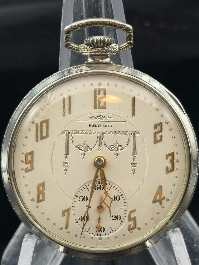 Paul Vallette 17J Swiss OF Pocket Watch, Wadsworth 14K GF Case, Presentation Back (1 of 8)