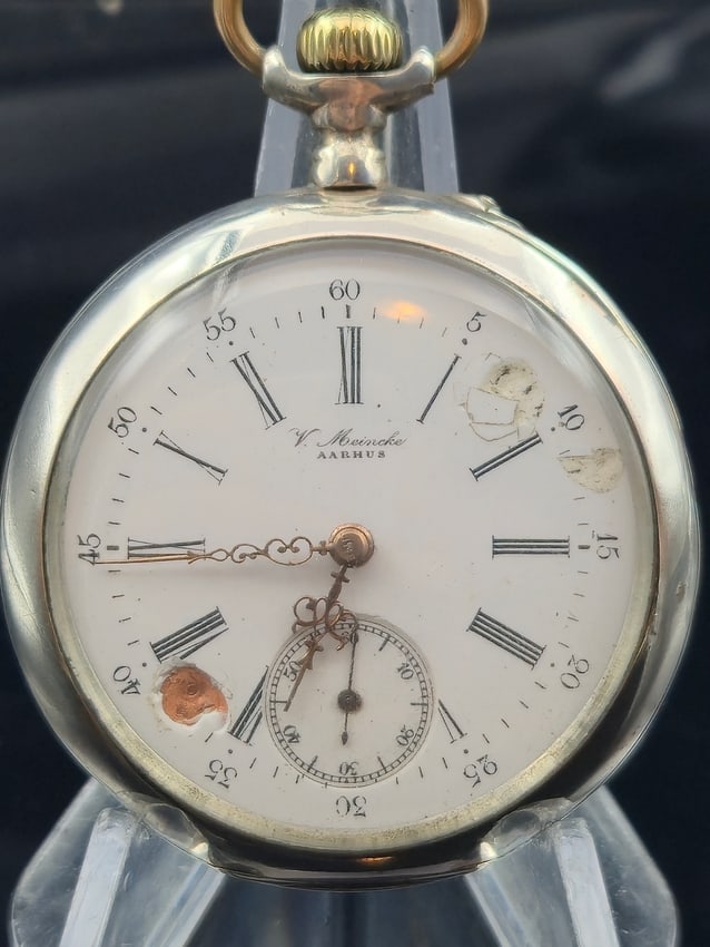 Swiss V. Meincke Chronomètre 15J .800 Silver Pocket Watch, Aarhus Denmark (1 of 10)