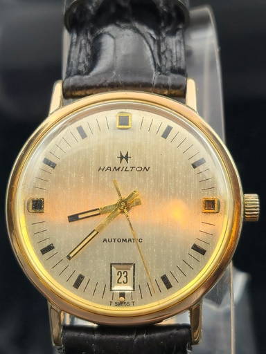 10 Karat Gold Hamilton Masterpiece Thin O'matic Mens