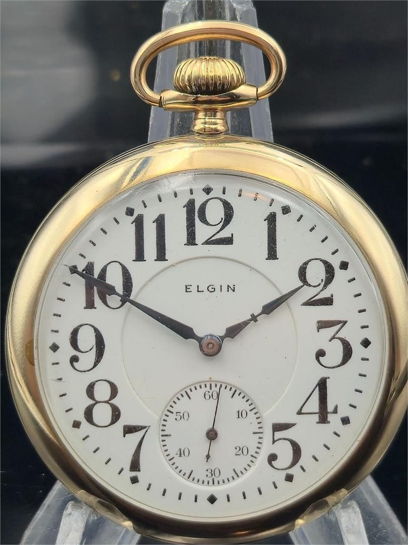1912 Elgin Father Time 21J RR Pocket Watch (1 of 9)