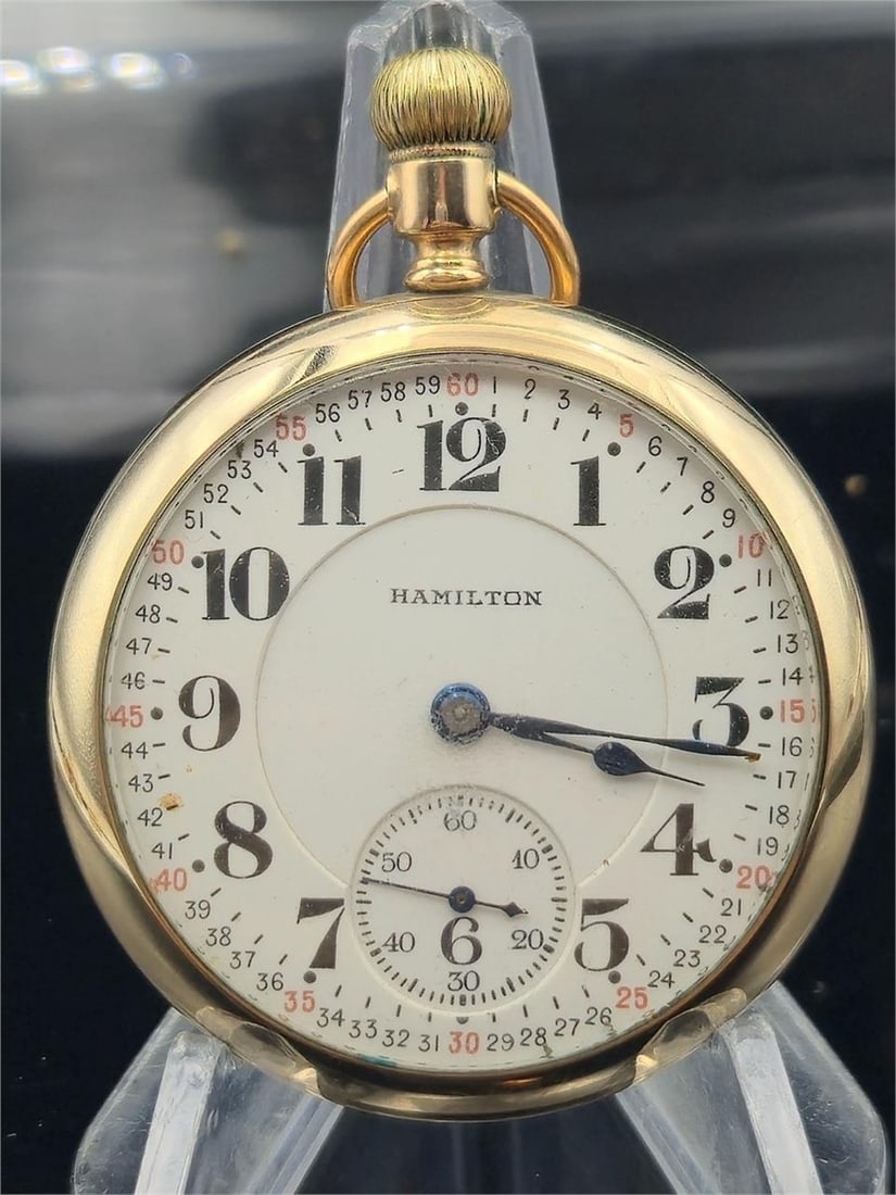 1925 Hamilton 992 RR 21J 16s GF Pocket Watch (1 of 9)