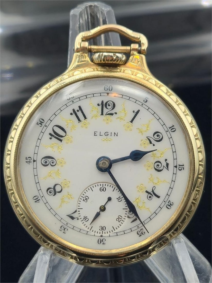 922 Elgin B.W. Raymond 16s 19J GF Fancy Dial (1 of 10)