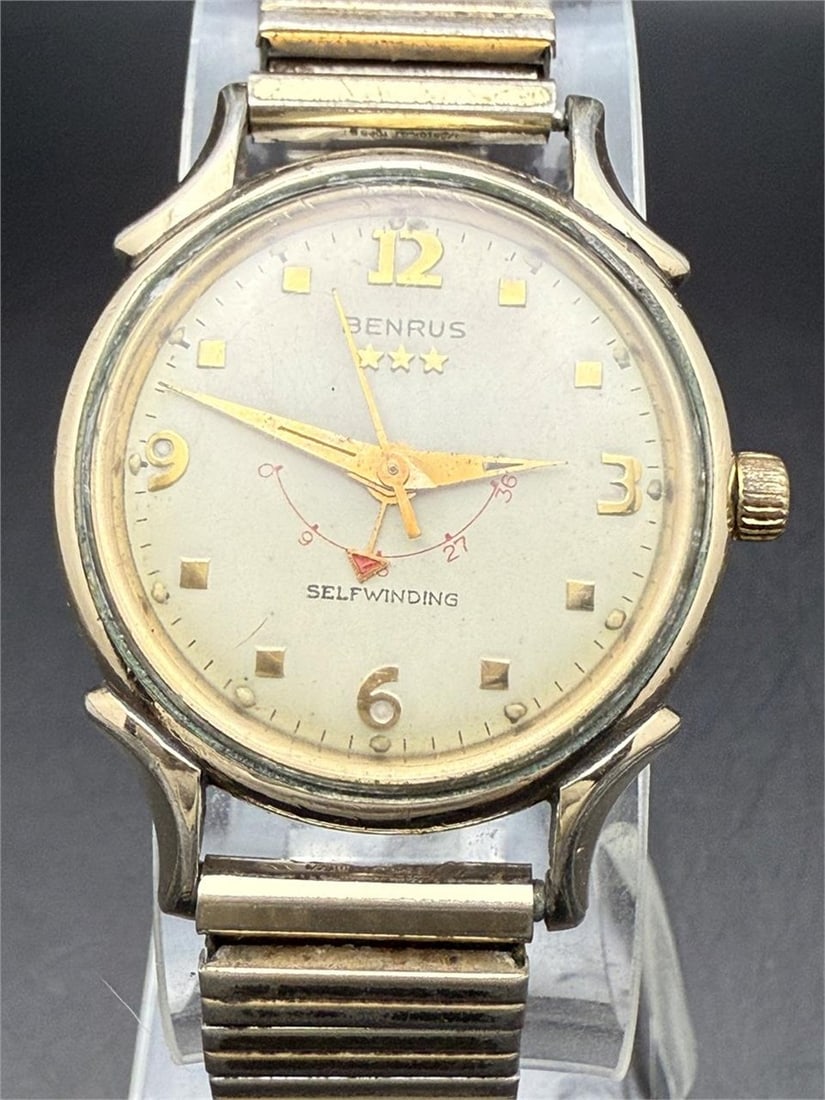 Vtg Benrus 3 Star 10k RGP Selfwinding Dress Watch: Running condition.The watch is sold as-is in current condition.Thank you for viewing this auction. We are a dedicated team of vintage watch and antique enthusiasts with years of experience in collecti
