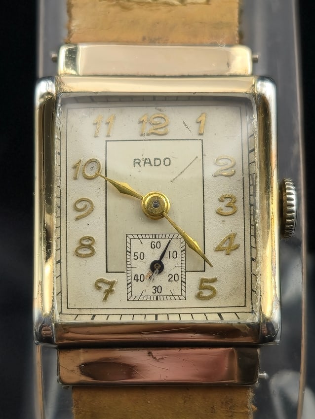 Rado 1940s Rectangular Tank Watch 17J Swiss Manual Wind Running (1 of 7)