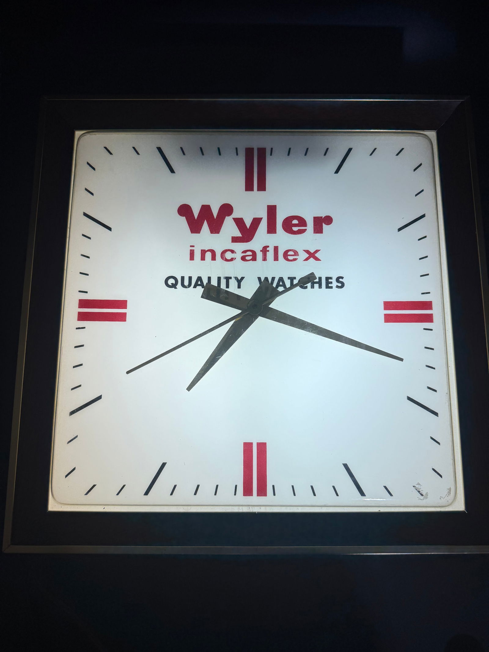 VINTAGE WYLER INCAFLEX WATCH ADVERTISING WALL CLOCK UNIVERSAL STORE DISPLAY (1 of 4)