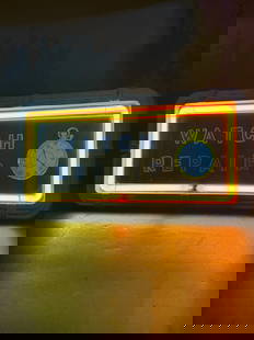 Original Antique neon Blue Ribbon Displays "Watch Repair" Sign, Cincinnati Advertising Products 1930: Blue Ribbon Displays," a brand of Cincinnati Advertising Products Co. based in Cincinnati,