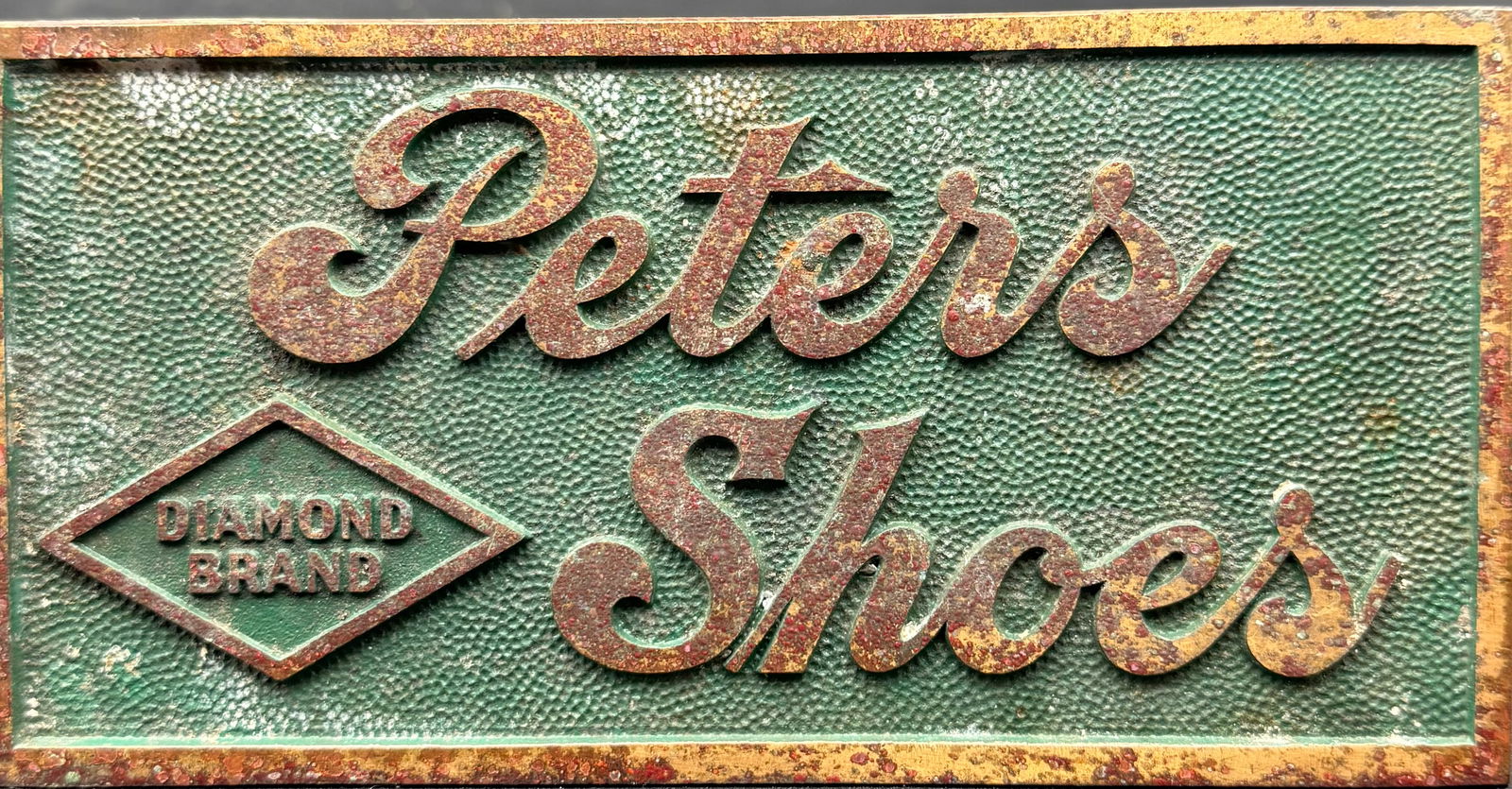 Peters Shoes Diamond Brand Countertop Brass or Bronze Sign with Easel Back (1 of 9)
