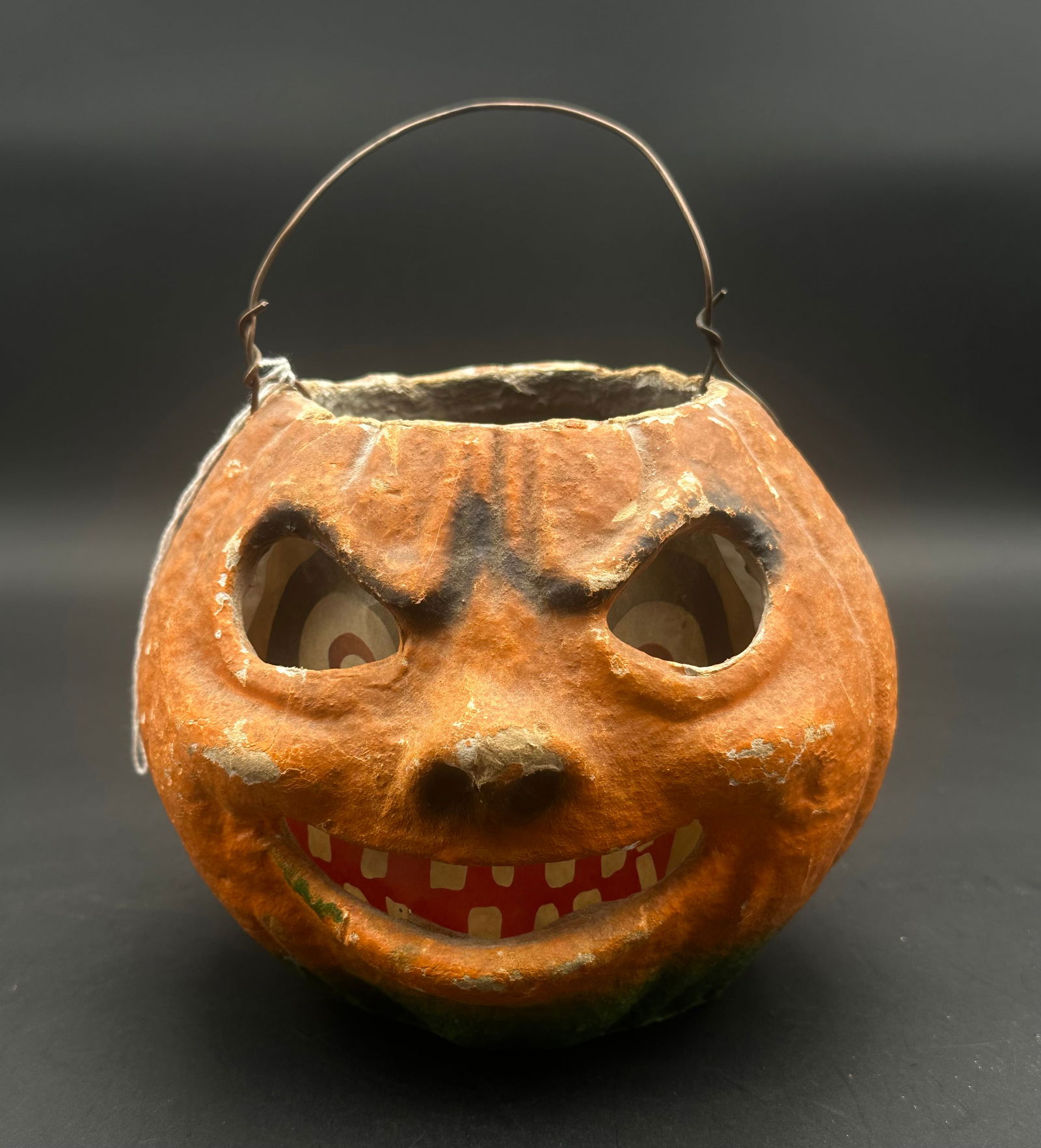 PAPER MACHE JACKOLANTERN JACK O LANTERN VINTAGE W/ PAPER Germany (1 of 9)