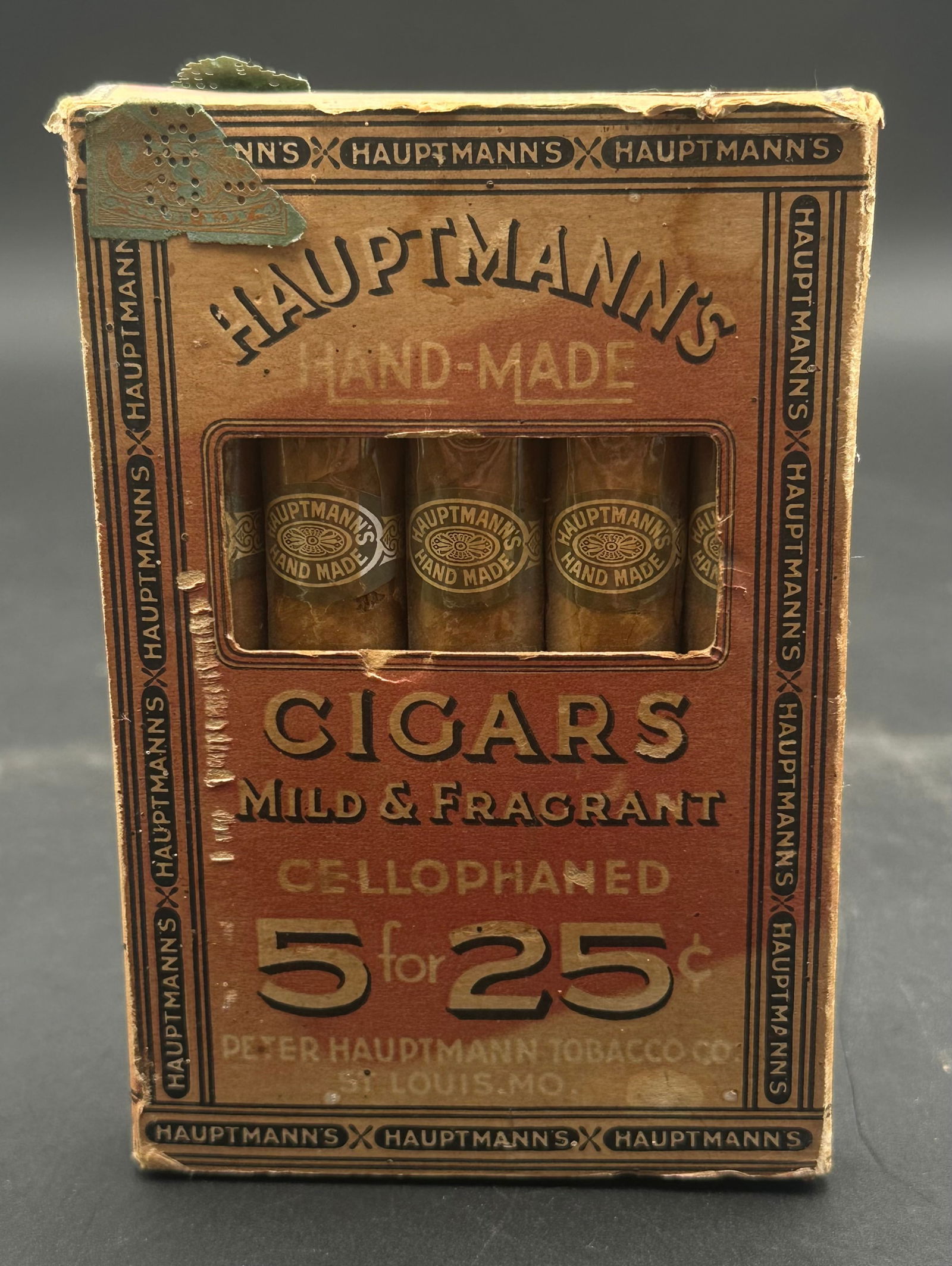 Vintage Hauptmann’s Hand-Made Cigars 5-for-25¢ Pack – St. Louis, MO (1 of 4)