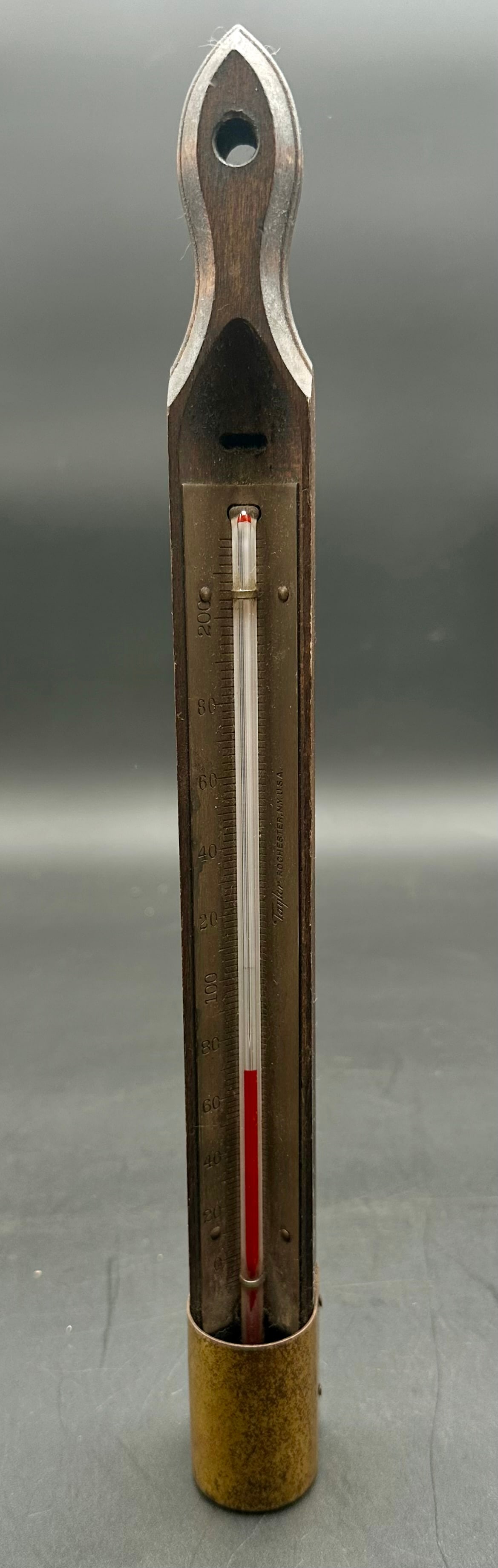 Taylor Rochester N.Y. Wooden and Brass Candy Thermometer, Early 20th Century (1 of 6)