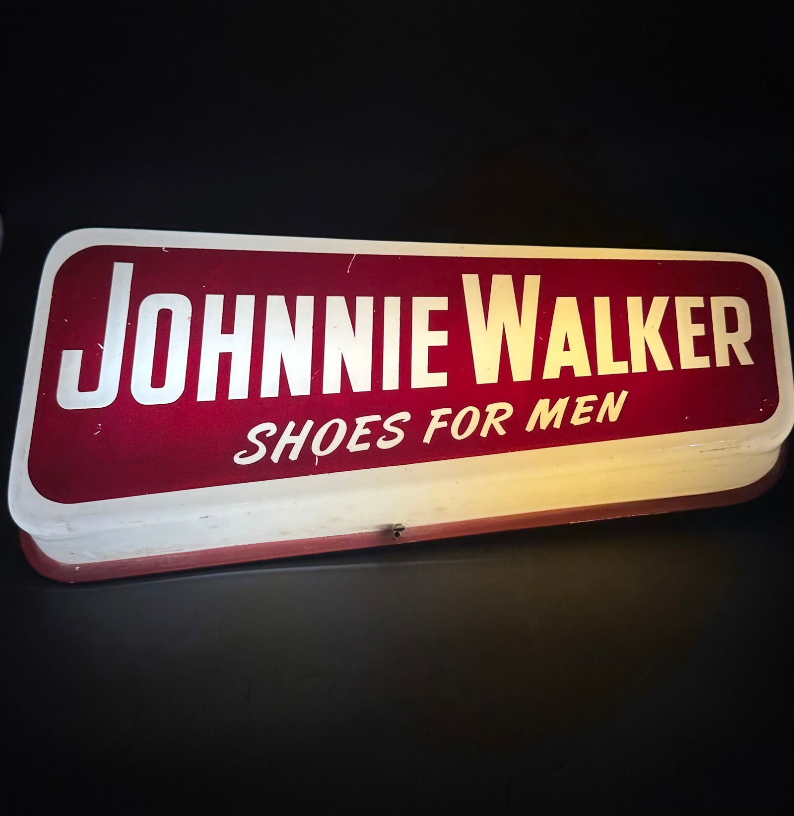Johnnie Walker Shoes for Men Lighted Advertising Sign, 1950s – Working (1 of 10)