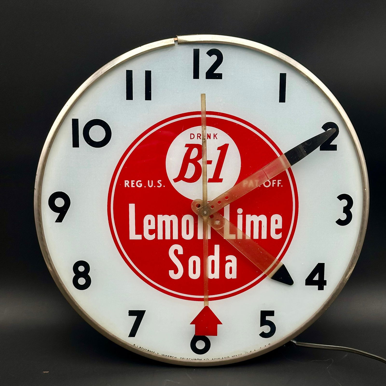 Telechron B-1 Lemon-Lime Soda Lighted Advertising Clock – Working (1 of 11)