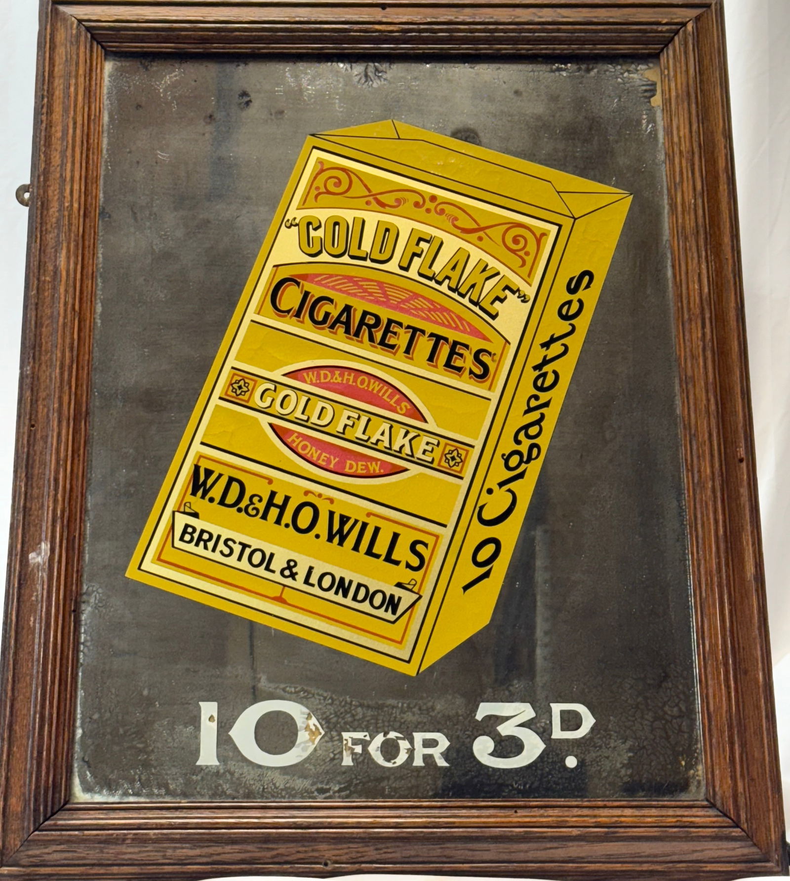 Wills Gold Flake Cigarettes Advertising Mirror, 1920s-1930s (1 of 7)