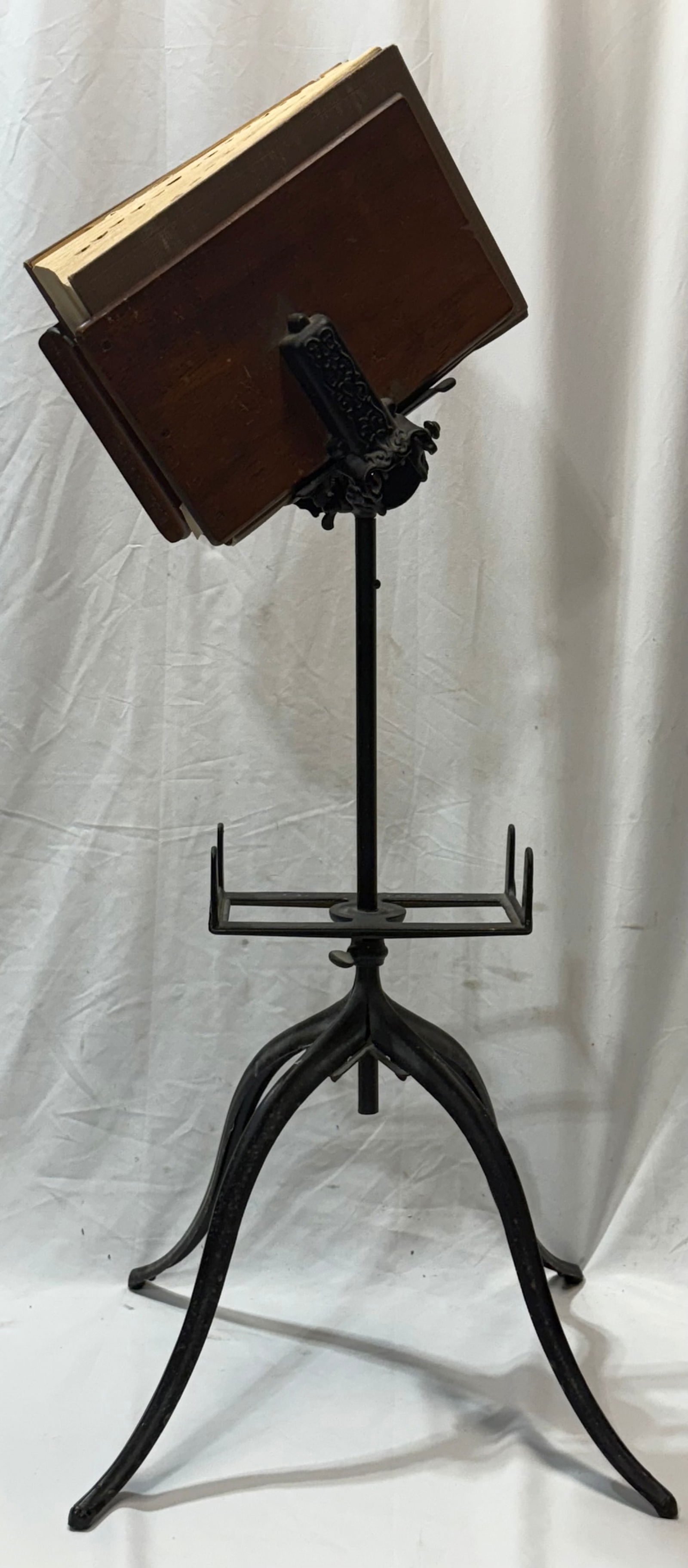 Late 19th C. GEO J FLANAGAN Cast Iron Industrial Style Harvard Dictionary Library Book Holder (1 of 12)