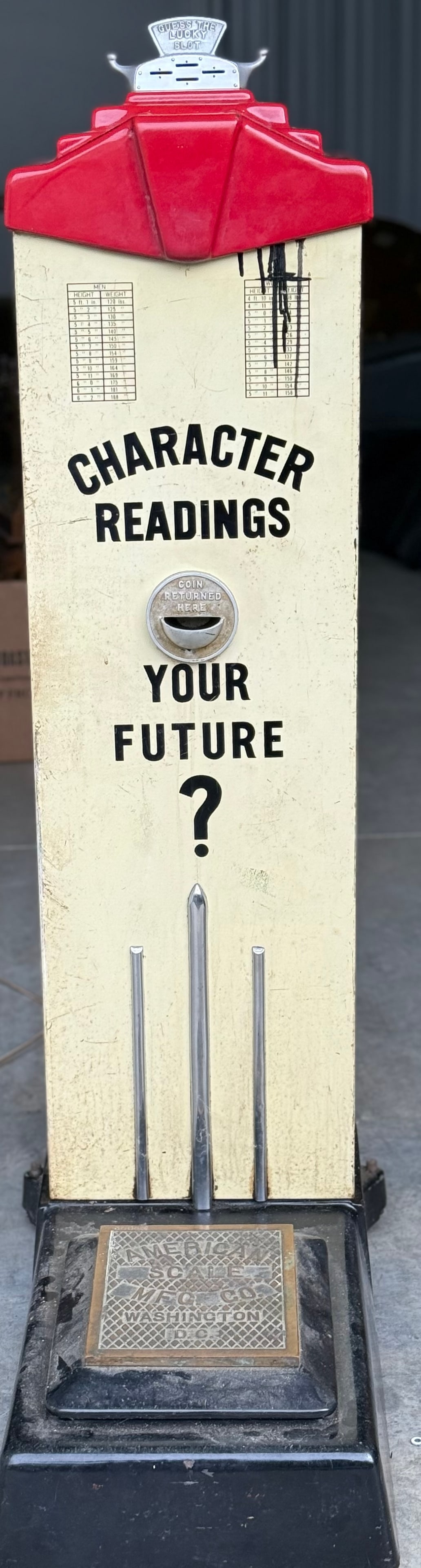 Vintage Art Deco Wate & Fate Your Future Reading Novelty Penny Scale (1 of 6)