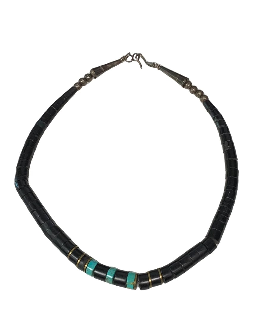 15’’ black coral stand with torque and gold plated beards: 15’’ black coral stand with torque and gold plated beards