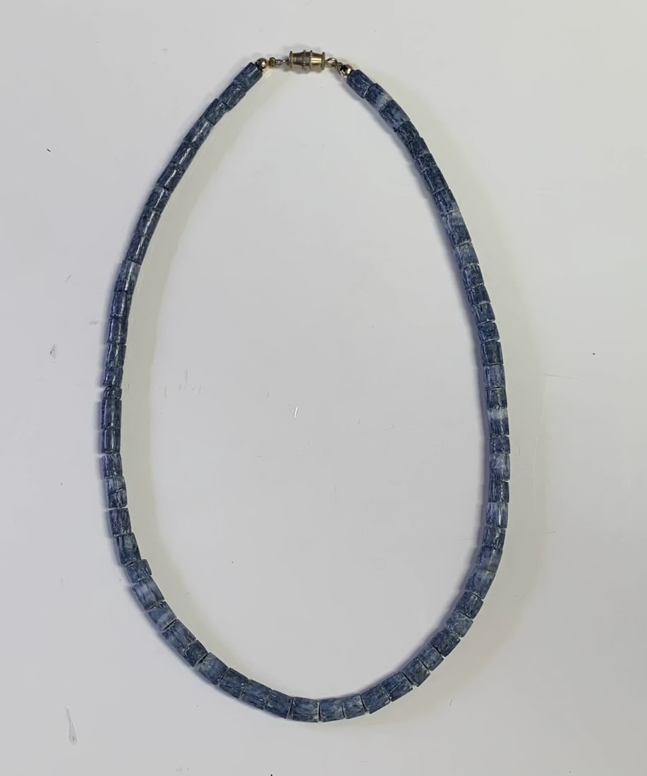 Sponge Coral Heishi Necklace Blue Tone 20 cm Barrel Clasp Surfer Beach Summer (1 of 3)