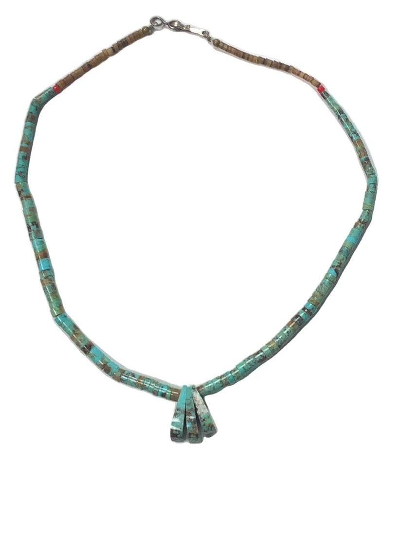 Vintage Native American turquoise heishi necklace: 17.5 cm 16 gr