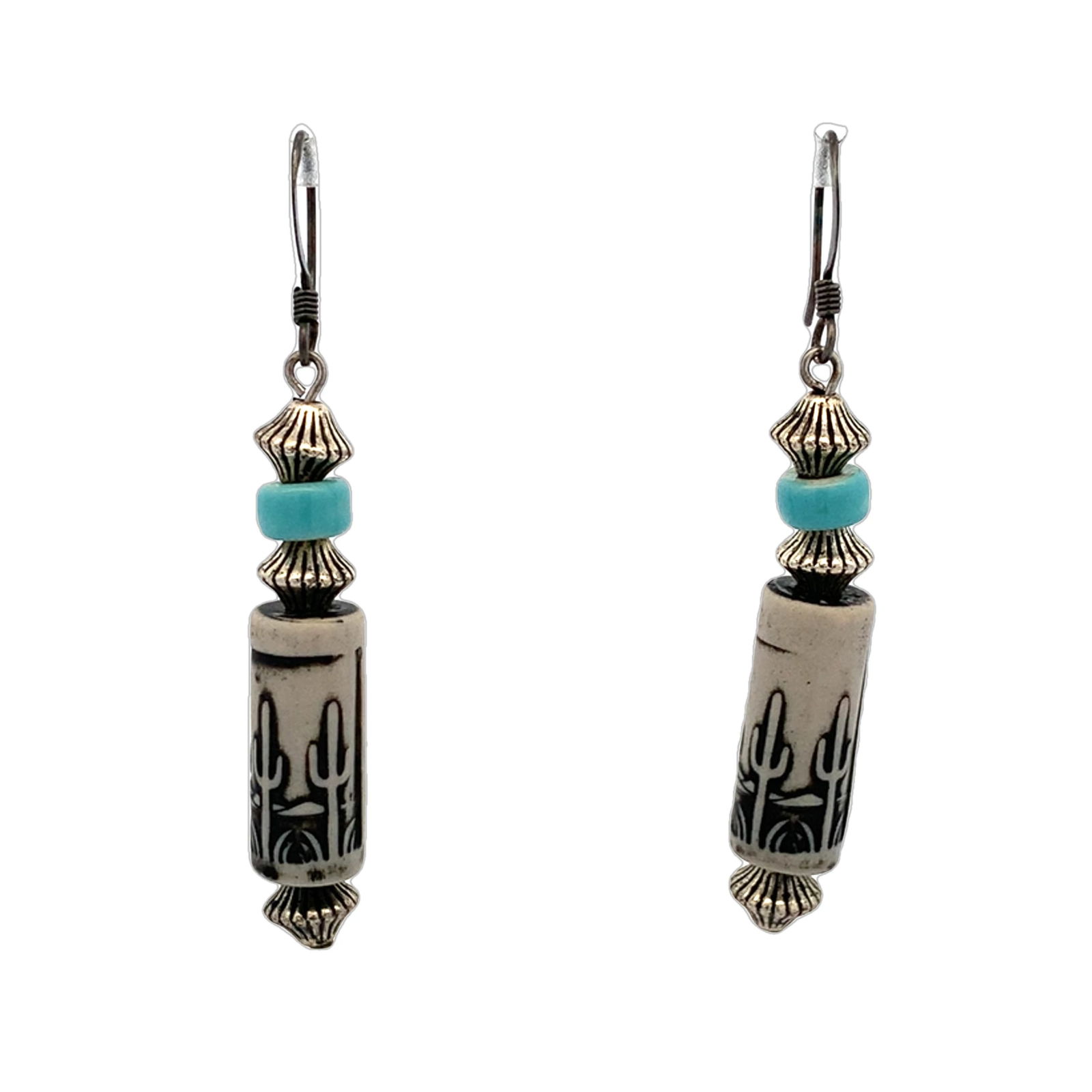 Southwestern or Native American style dangle earrings featuring turquoise (1 of 4)