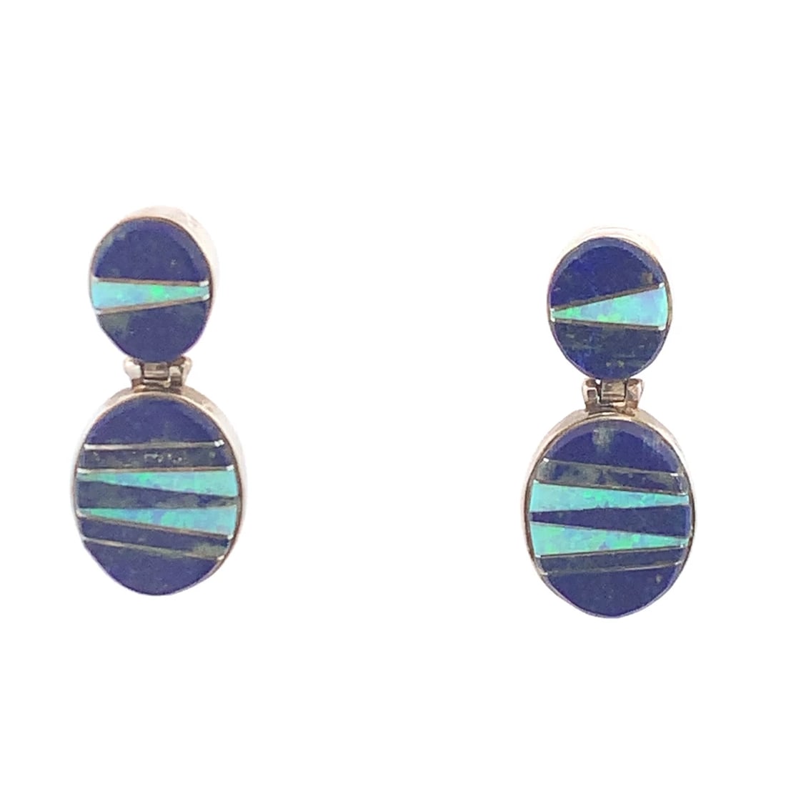 Calvin Begay Genuine Blue Lapis Sterling Silver Post Earrings (1 of 4)