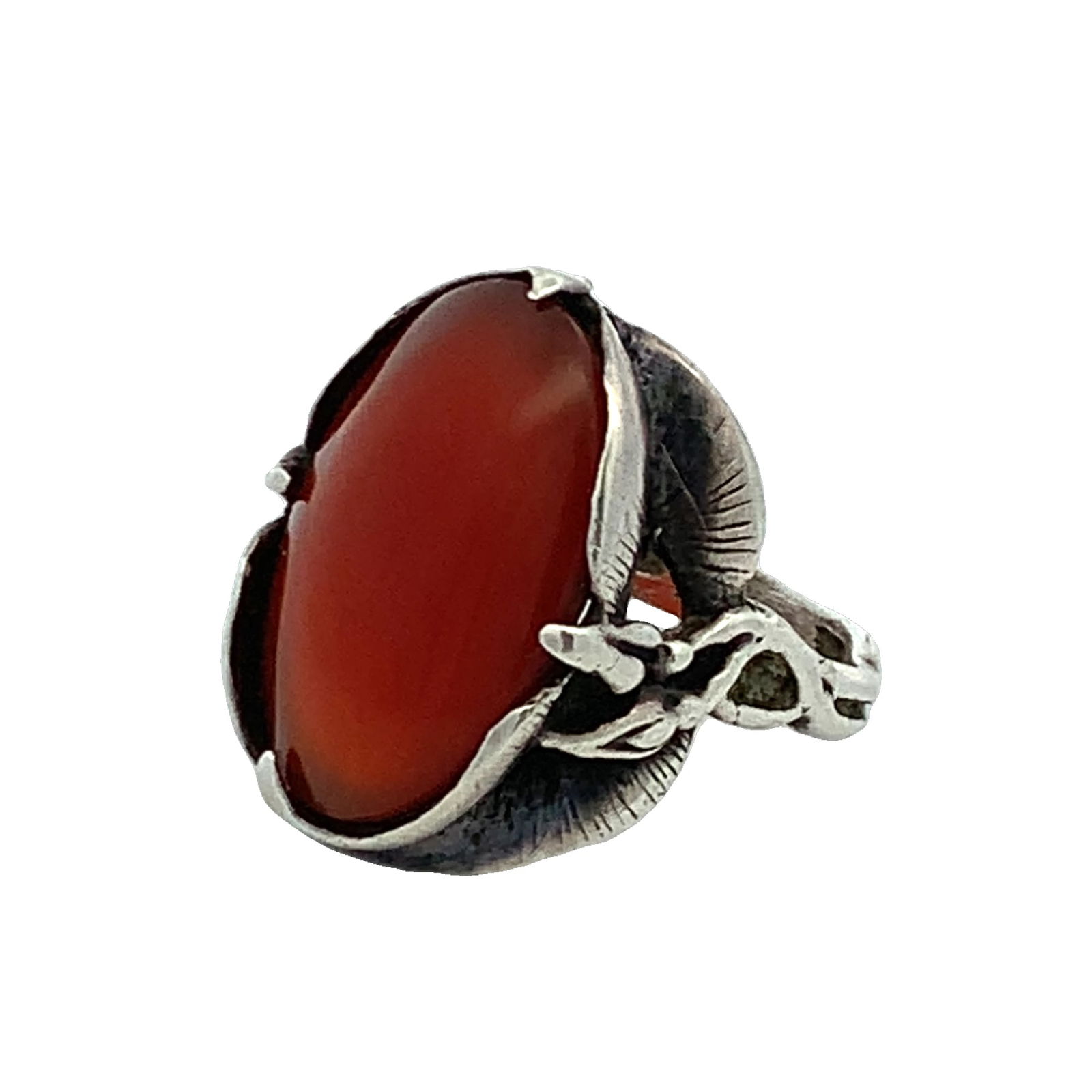 Antique Victorian Carnelian Sterling Silver Ring (1 of 4)