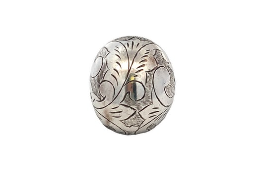 Vintage Thailand Sterling Silver Hand-Engraved Floral Ring, Size 8.5 (10.7g) (1 of 3)