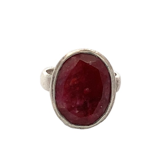Sterling Silver Oval Ruby Ring, Size 5 (1 of 4)