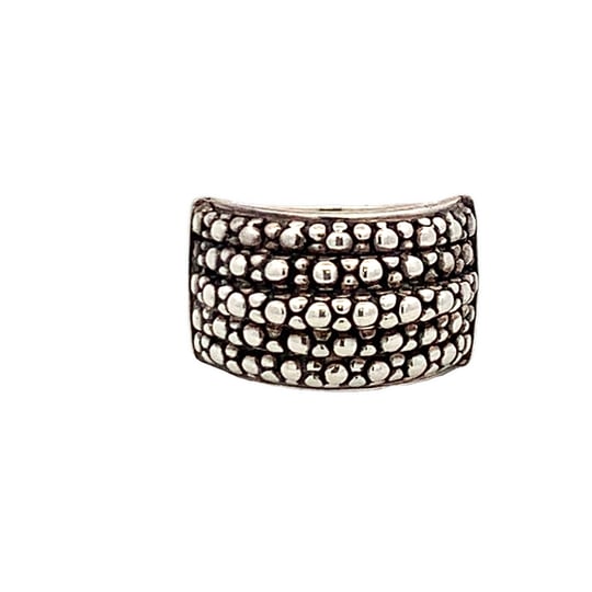 Michael Dawkins .925 Sterling Silver Beaded Wide Band Ring, Size 7 (1 of 3)