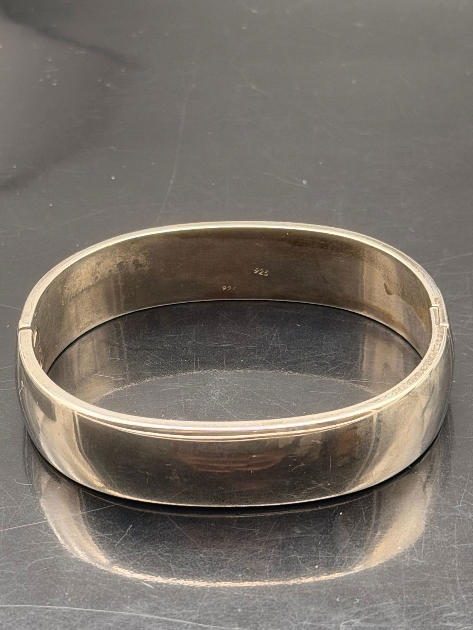 Solid 925 Sterling Silver Hinged Bangle Bracelet – 48g Classic Design (1 of 5)