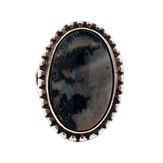 Vintage Sterling Silver Jasper Stone Ring – Sz 7, 8g (1 of 4)