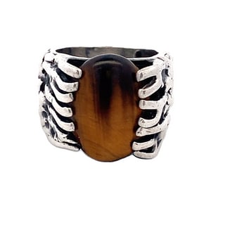 Heavy Sterling Silver Tiger’s Eye Ring – Sz 9, 28g (1 of 5)