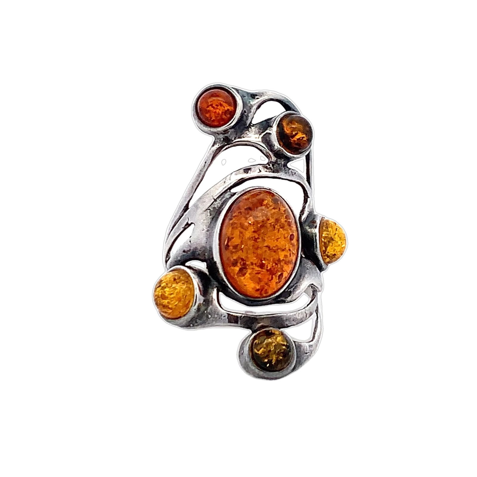 7.4g Authentic Baltic Amber 925 Sterling Silver Ring Jewelry (1 of 7)